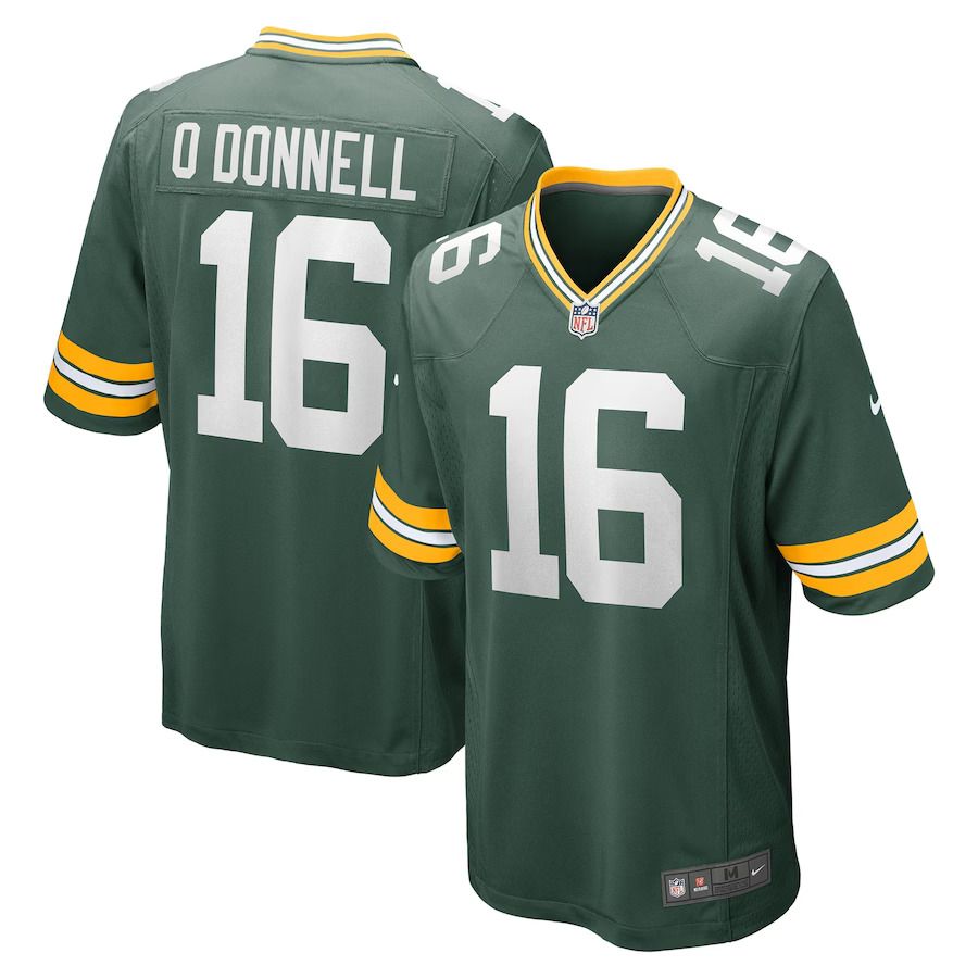 Men Green Bay Packers #16 Pat O Donnell Nike Green Game Player NFL Jersey